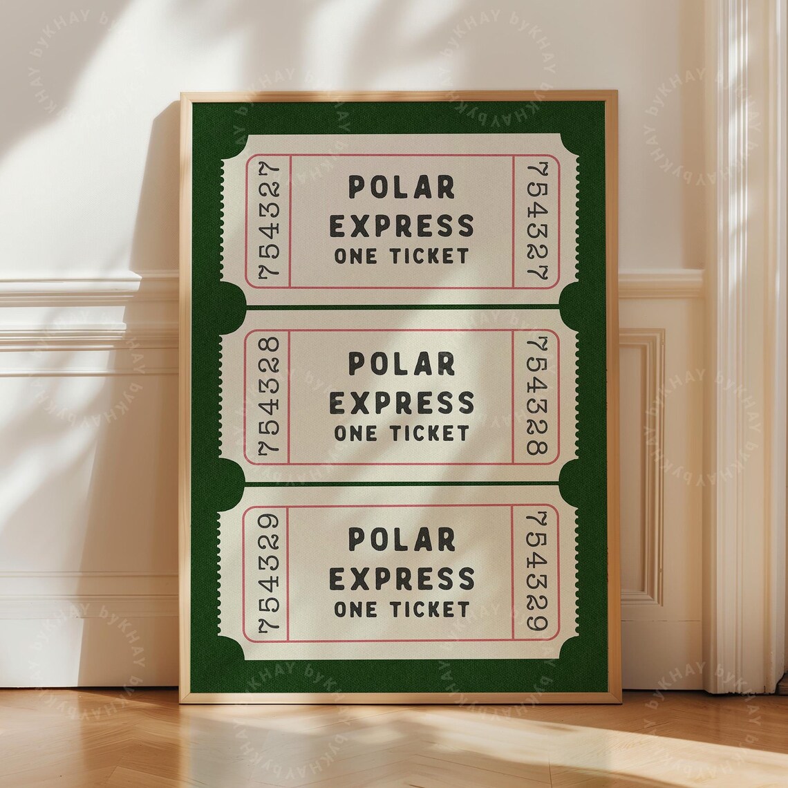 Polar Express One Ticket Vintage Stub Trio Christmas Train Poster
