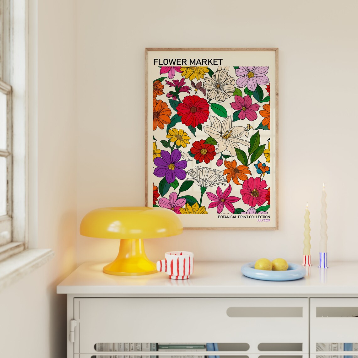 Flower Market Botanical Collection Colorful Wildflower Poster - Image 2