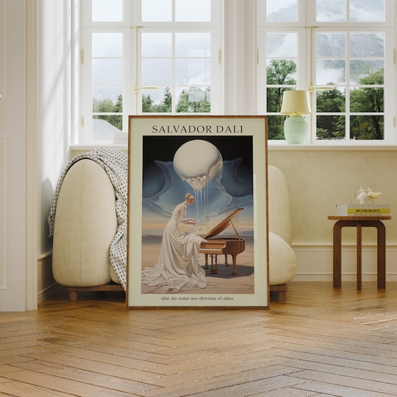 Salvador Dali Melting Piano Spanish Quote Surreal Art Poster