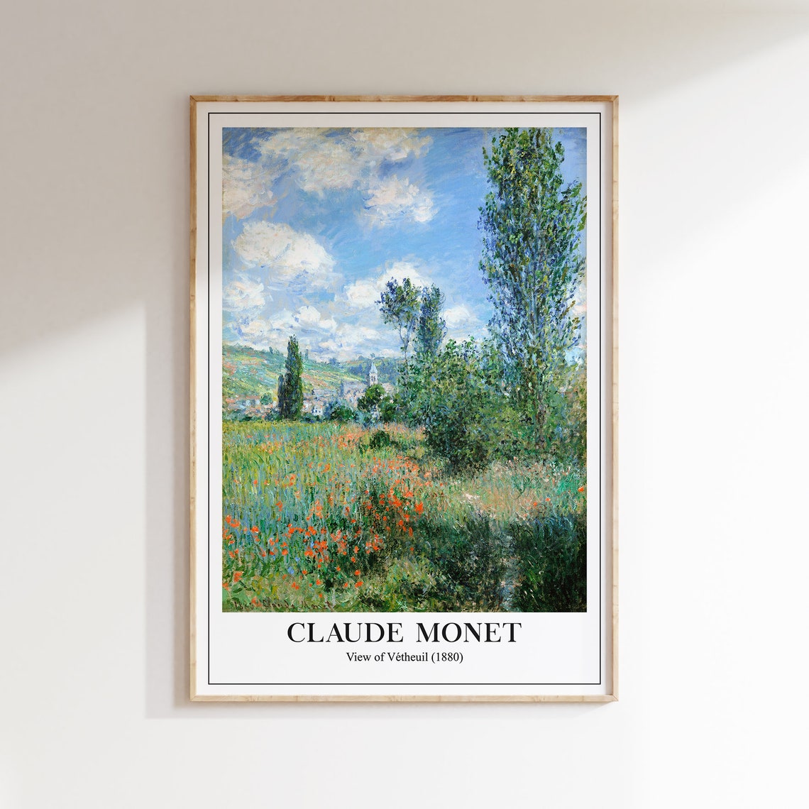 Claude Monet View Of Vetheuil 1880 Impressionist Meadow Poster - Image 2