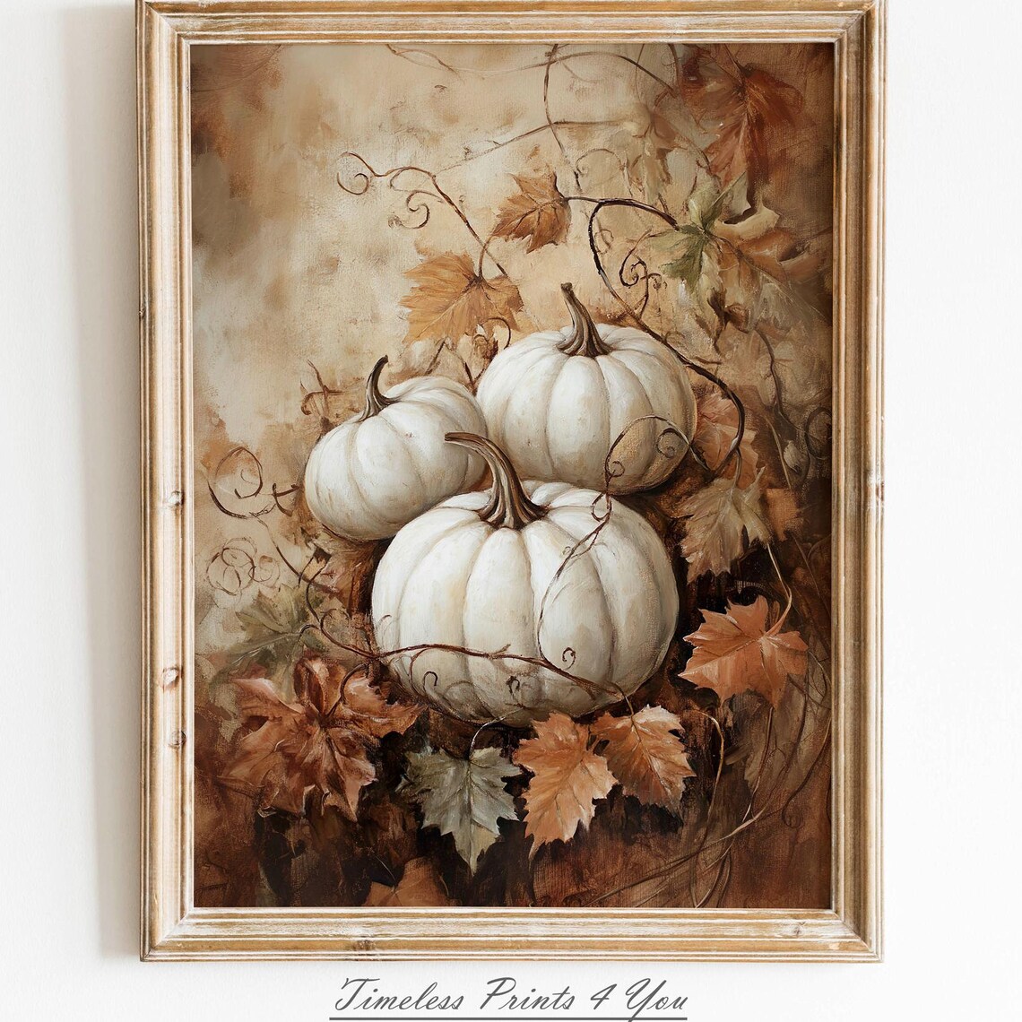 Pumpkin Autumn Art Print, Fall Holiday Decor