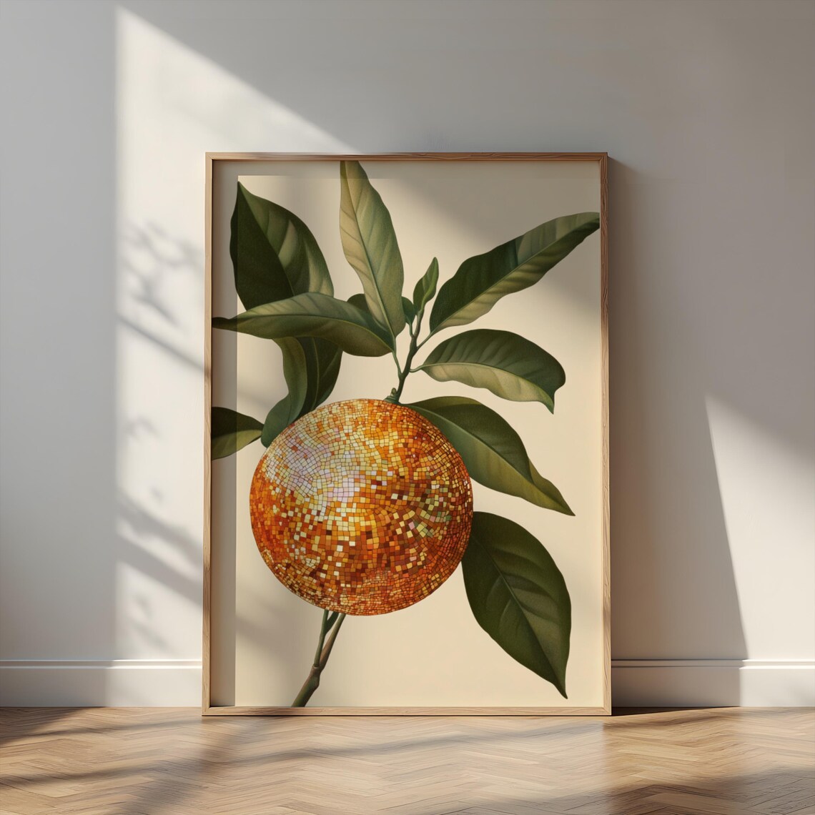 Orange Disco Ball Retro Kitchen Art Print