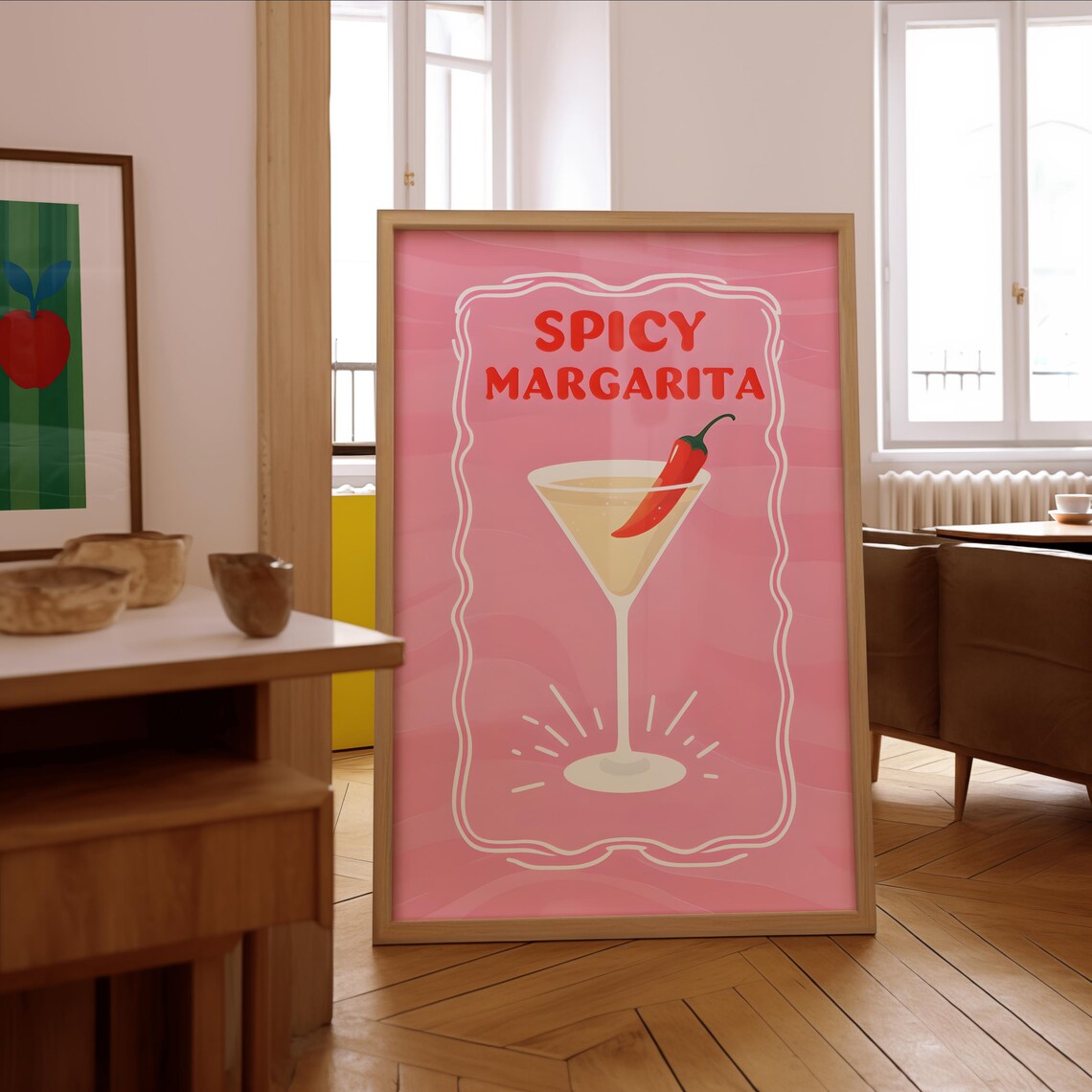 Spicy Margarita Modern Kitchen Bar Cart Poster Print