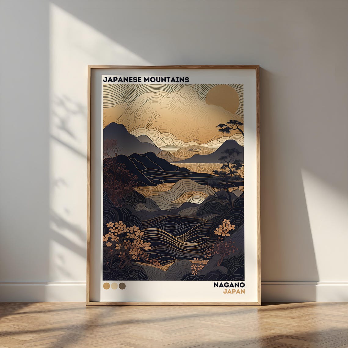 Japanese Mountains Poster, Japandi Wabi Sabi Art