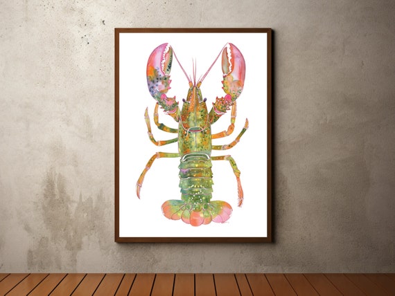 Nursery Art Print Bugs Insects Print Nature Gallery Wall Art Kids Room Decor Lobster Print Animal Illustrations Boho Decor Art Fish