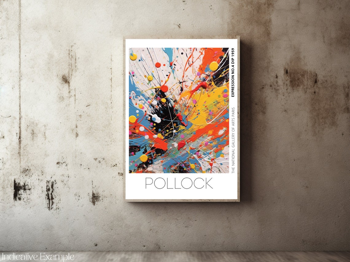 Pollock Expression No 4 Dip 1959 Explosive Color Splash Art Poster - Image 2
