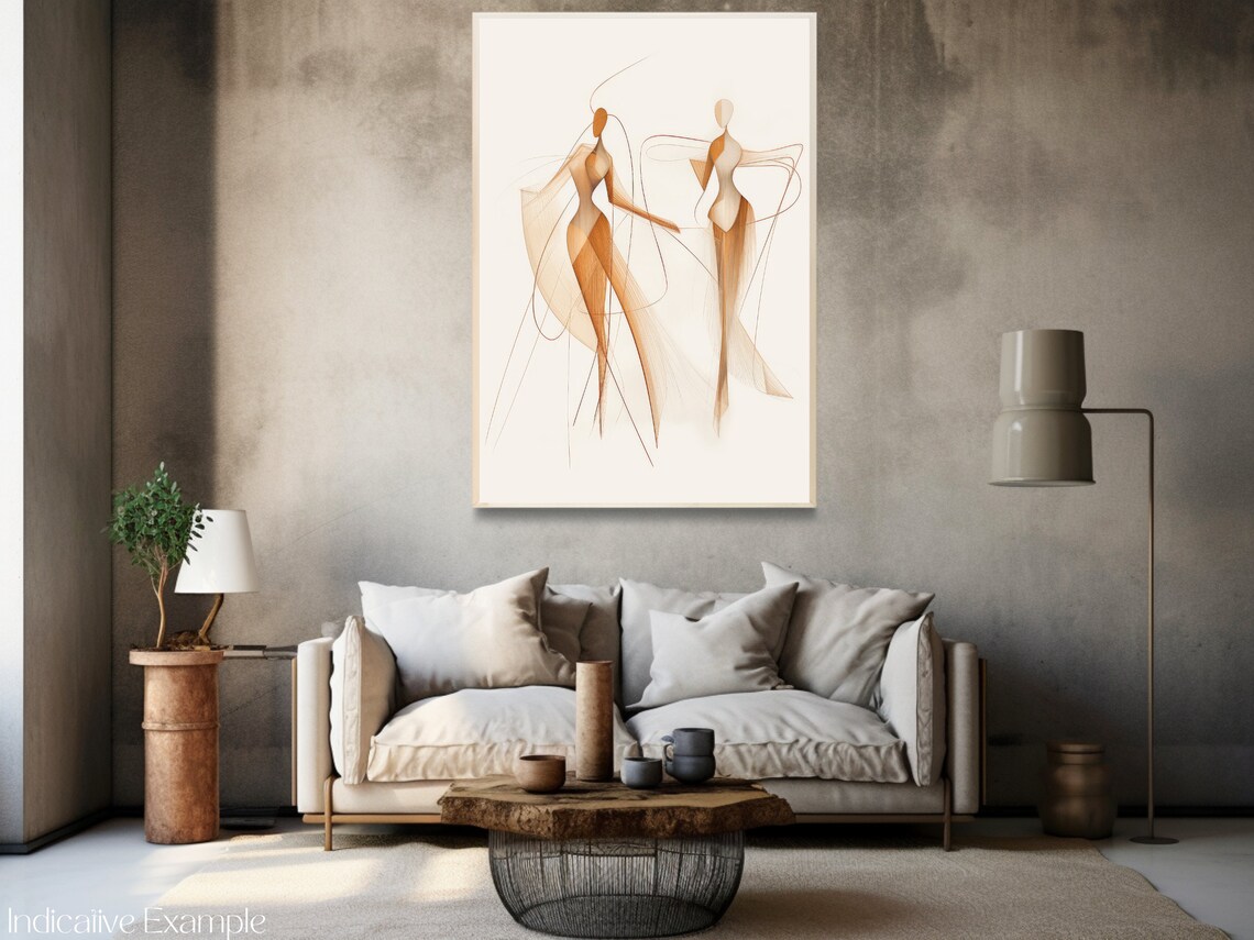 Minimalist Line Art Neutral Beige Print Earth Tones Beige Poster Abstract Line Drawing Modern Abstract Art Boho - Image 3
