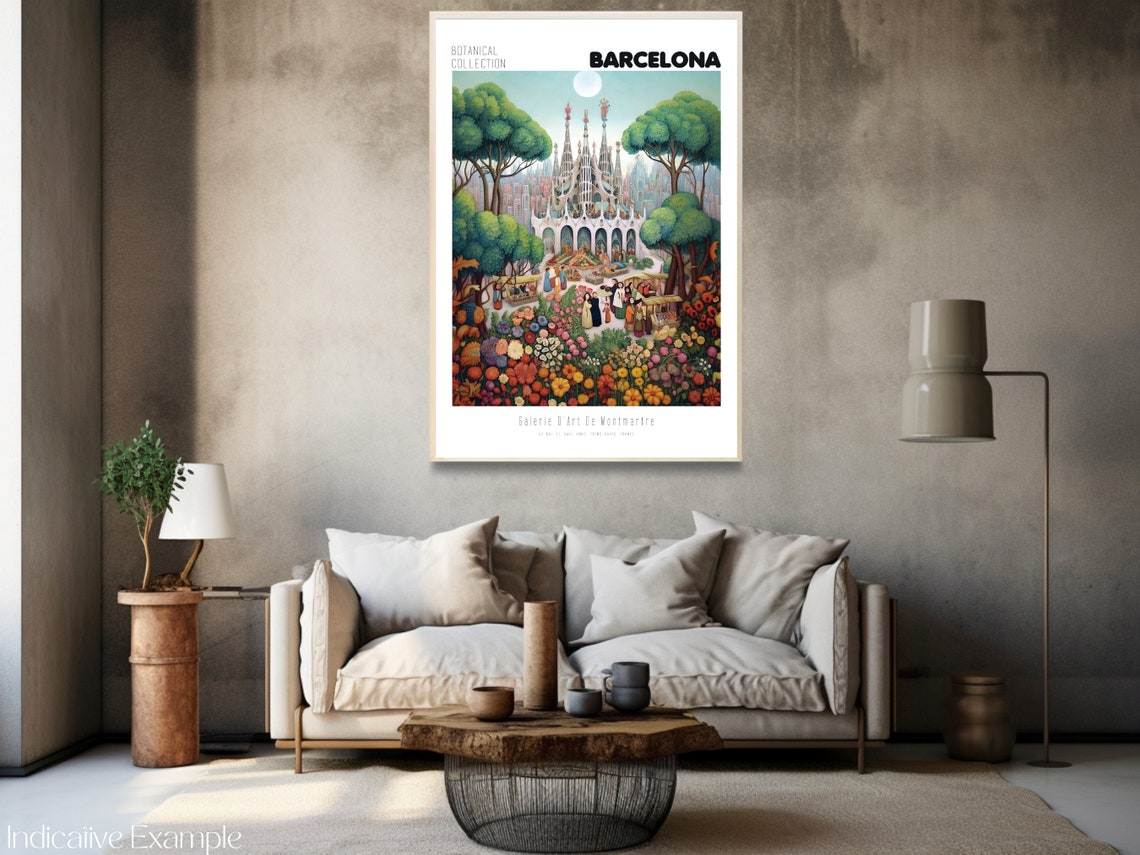 Sagrada Familia Print Sagrada Familia Vintage Poster Sagrada Familia Wall Art Henri Rousseau Print Flower Market Poster Barcelona Print - Image 3