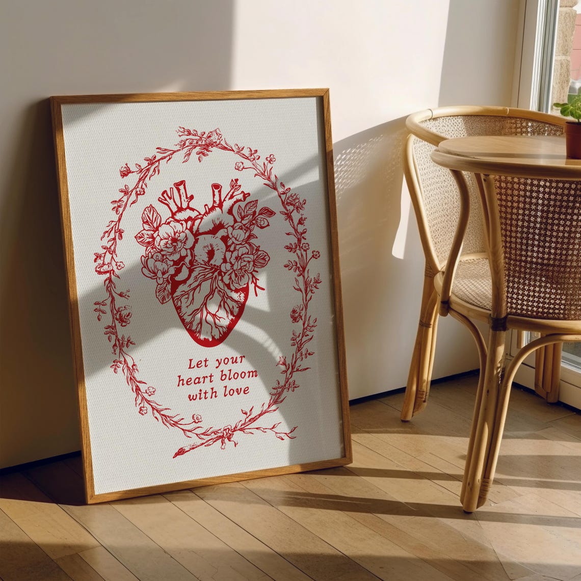 Let Your Heart Bloom With Love Floral Anatomical Heart Poster - Image 5