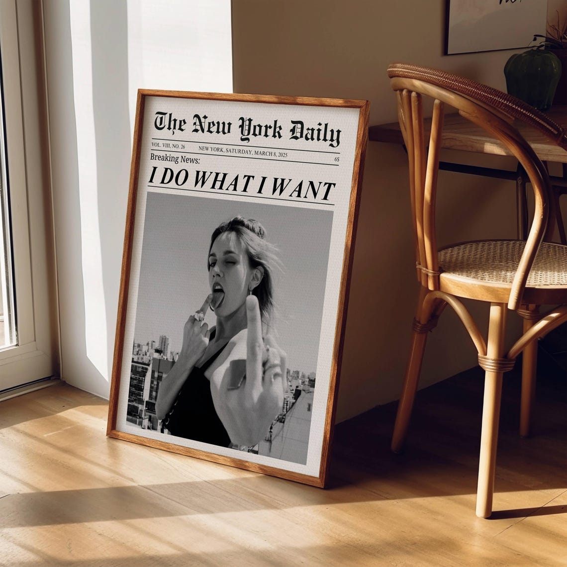 I Do What I Want Wall Art Trendy Newspaper Print Girl Dorm Room Art Feminist Print Girl Power Art Black And White Print Prints - Image 5