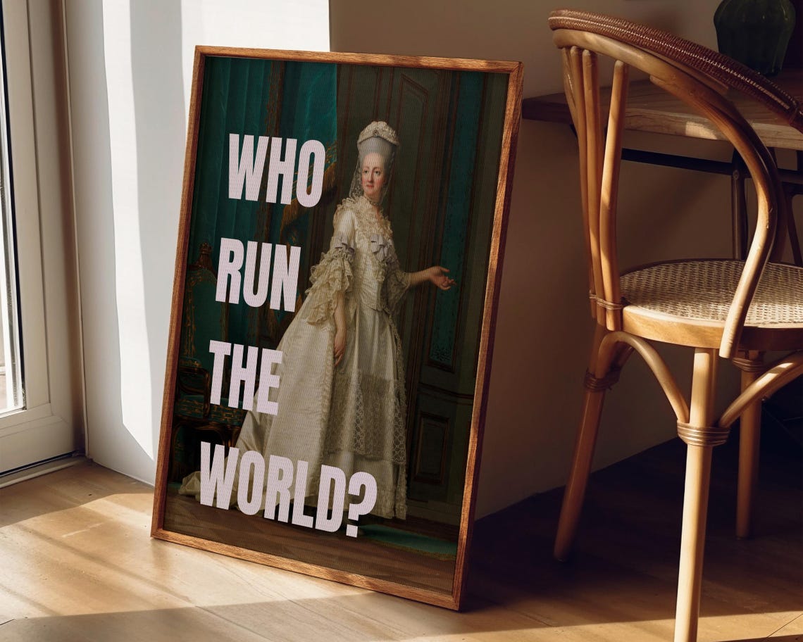 Who Run The World Marie Antoinette Portrait Feminist Quote Poster - Image 6