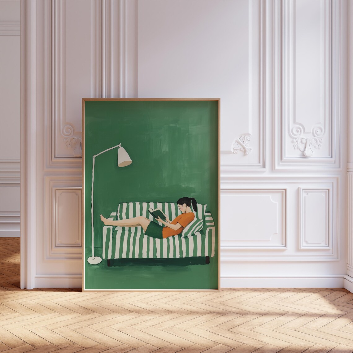 Woman Reading, Abstract Contemporary Art Print - Image 3