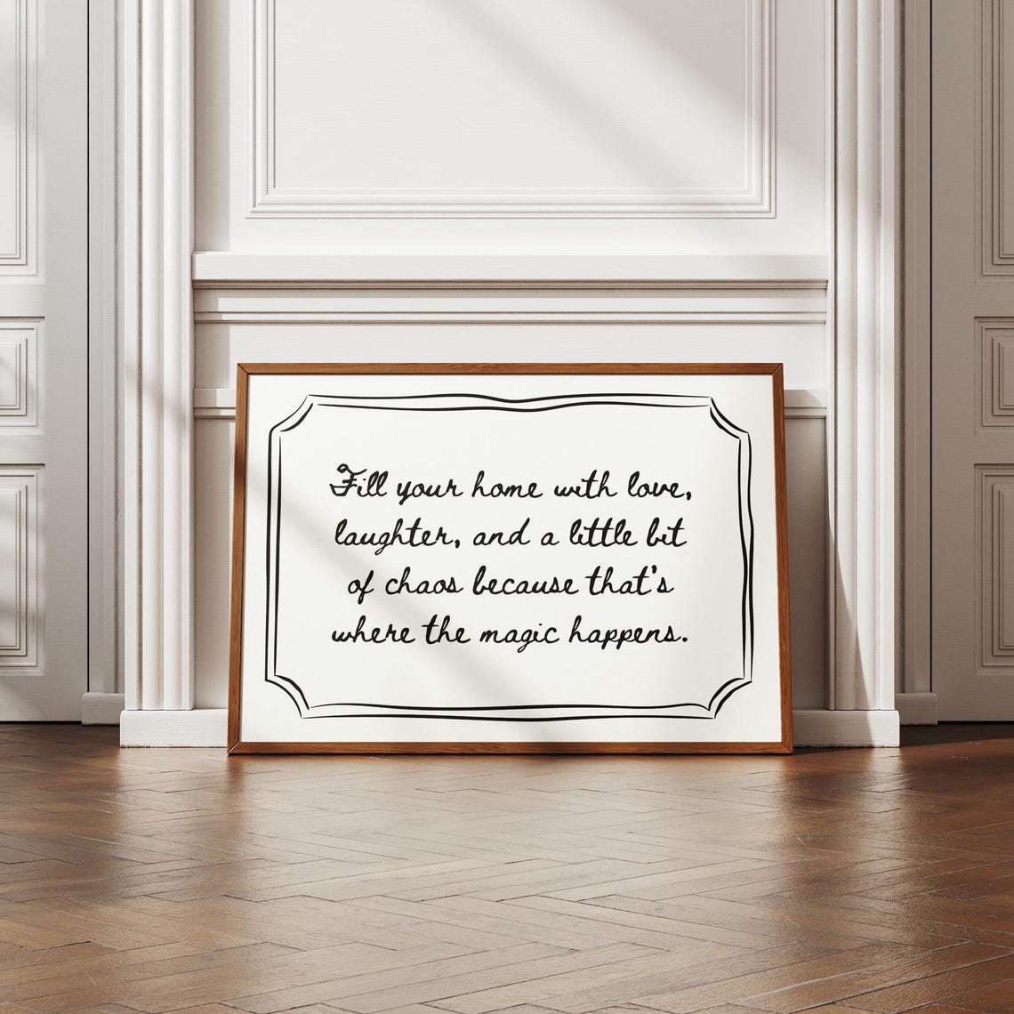 Fill Your Home With Love Laughter Chaos Script Family Quote Poster - Image 5