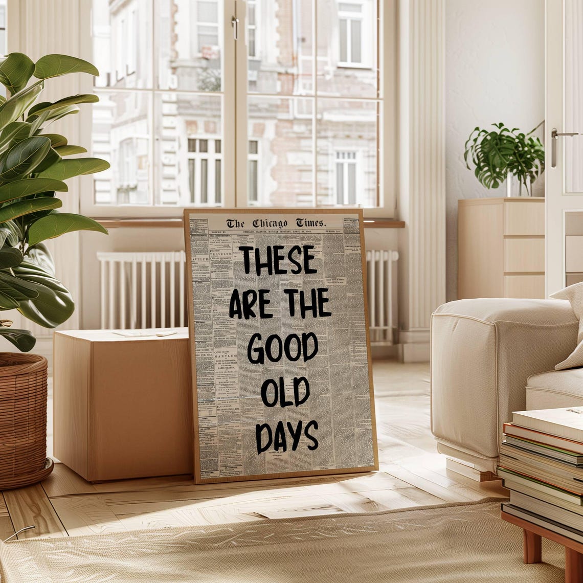 These Are The Good Old Days Vintage Newspaper Typography Poster - Image 4