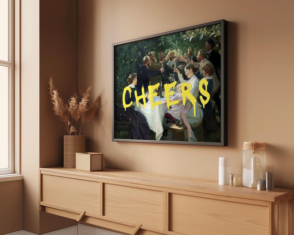 Cheers Altered Hip Hip Hurrah Kroyer Party Toast Painting Poster - Image 3