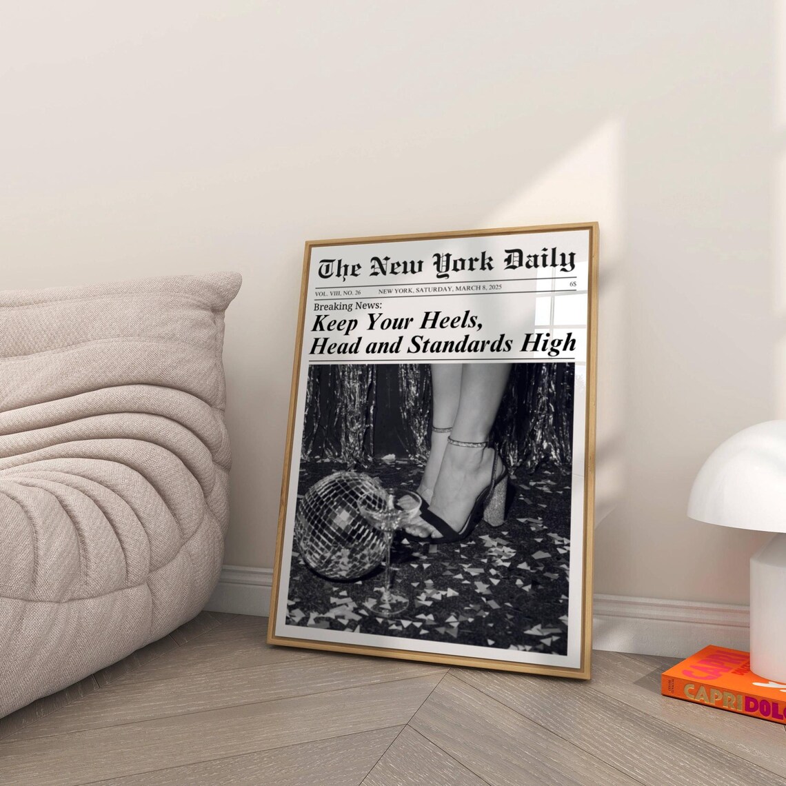 Keep Your Heels Quote, Vintage New York Times Art Print - Image 3