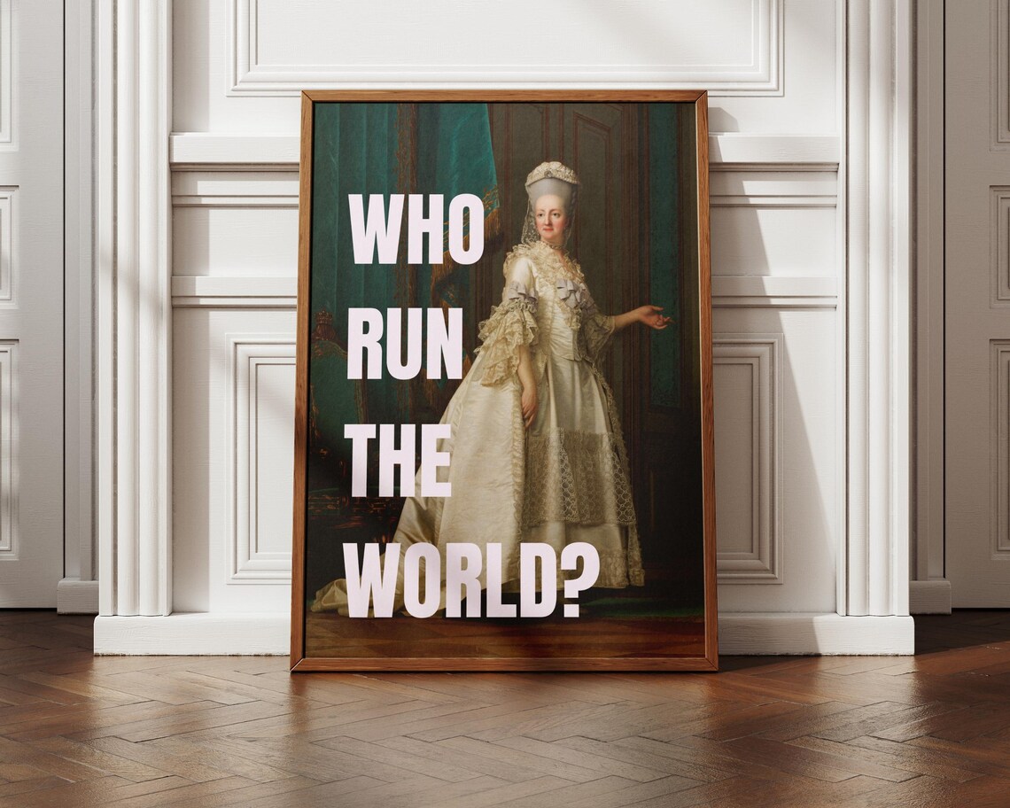 Who Run The World Marie Antoinette Portrait Feminist Quote Poster - Image 3