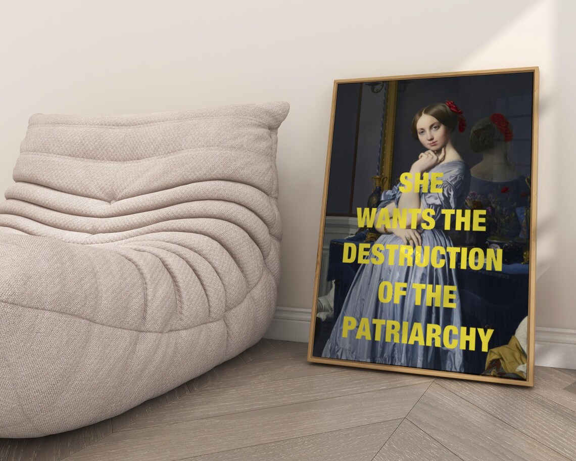 She Wants Destruction Of Patriarchy Ingres Comtesse Altered Art Poster - Image 4