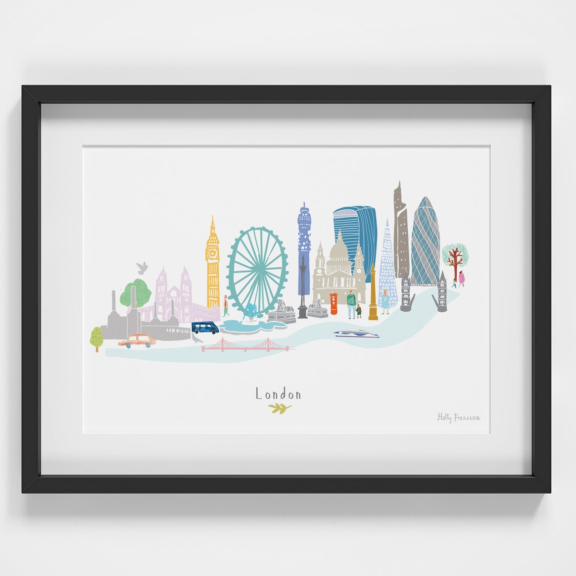 London Skyline Cityscape Landmarks Art Print