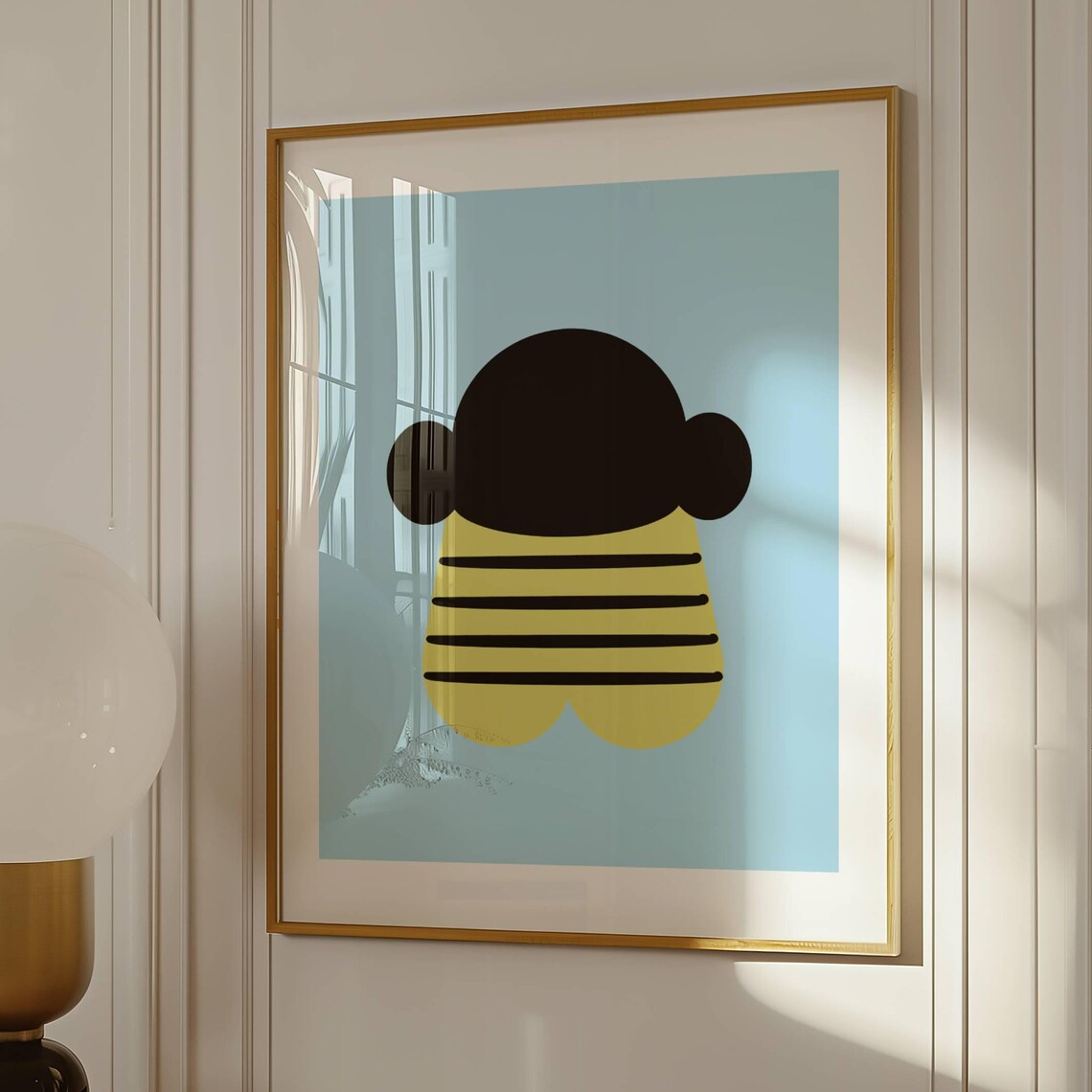 Bee Art Print, Modern Minimalist Nursery Decor - Image 3
