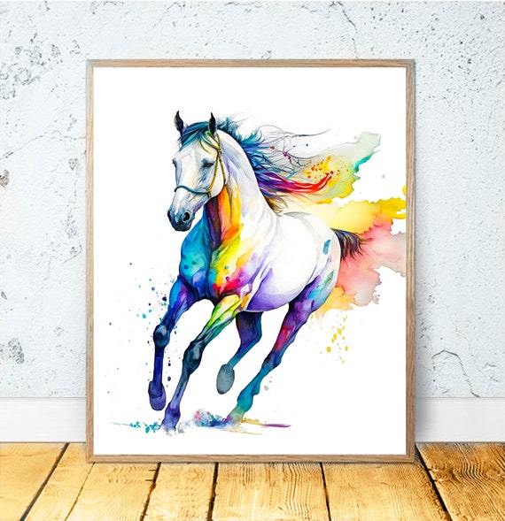 Watercolor Horse Art Print, Farmhouse Nursery Decor