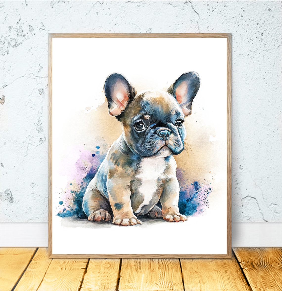 French Bulldog Baby Watercolor Art Print