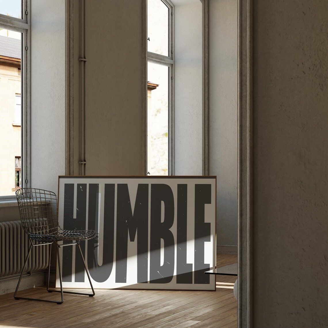 Humble Modern Black and White Typography Art Print - Image 3