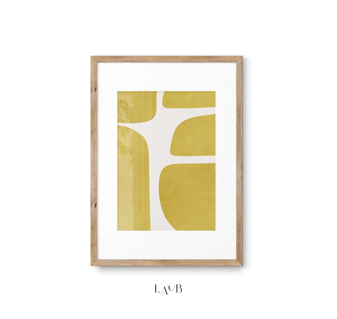 Modern Mustard Beige Mid-Century Poster Print - Image 2