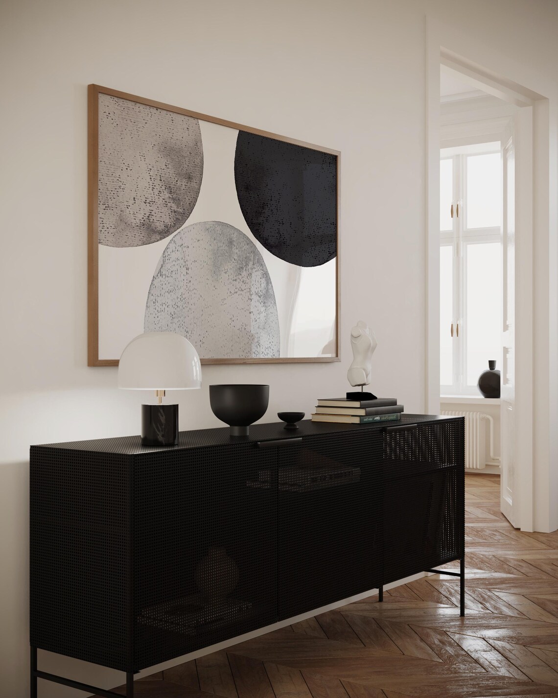 Modern Watercolor Black and Grey Minimalist Poster - Image 2