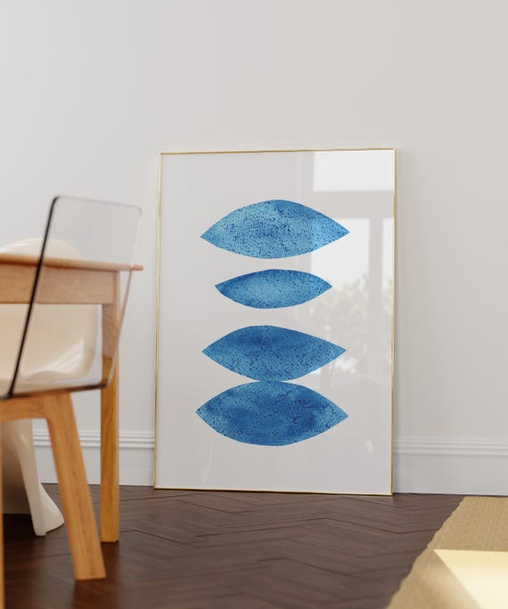 Modern Watercolor Organic Leaves Minimalist Art Print