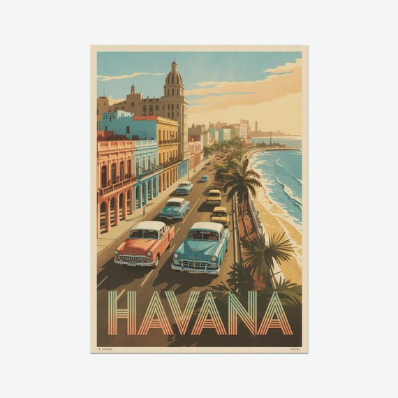 Havana Vintage Travel Poster Retro