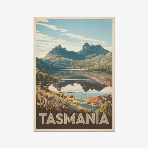 Tasmania Vintage Travel Poster Australia Retro