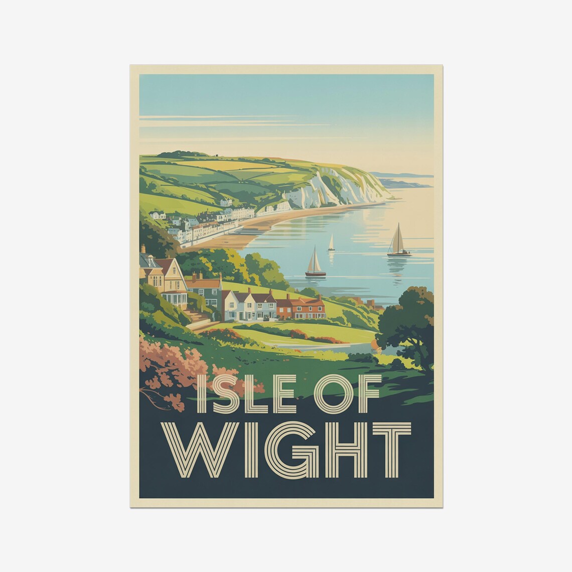 Isle Of Wight Vintage Travel Poster, Retro Travel Poster