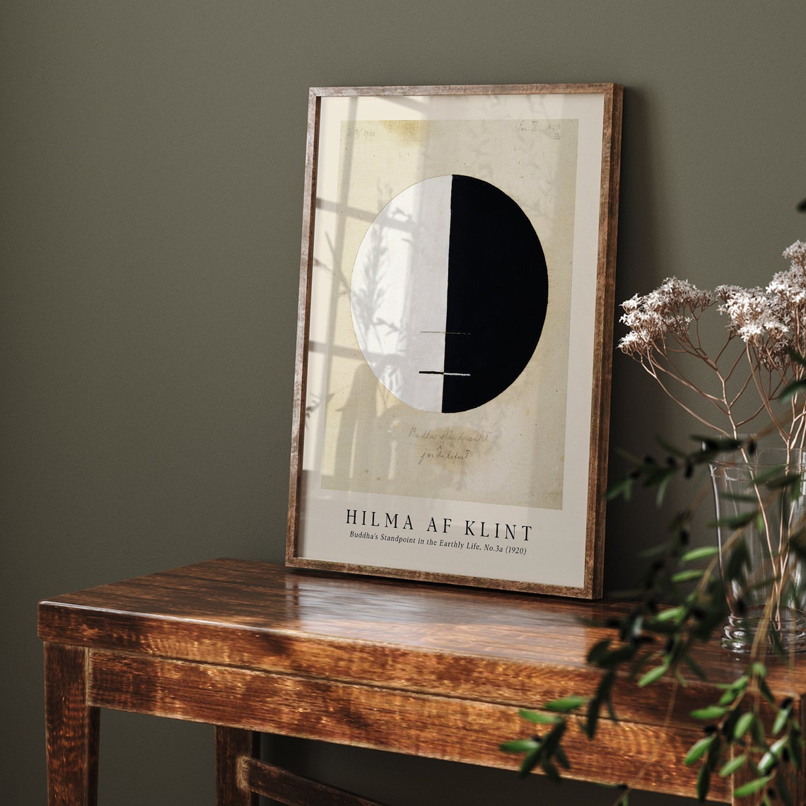 Hilma af Klint Buddha Standpoint Earthly Life Black White Poster - Image 3