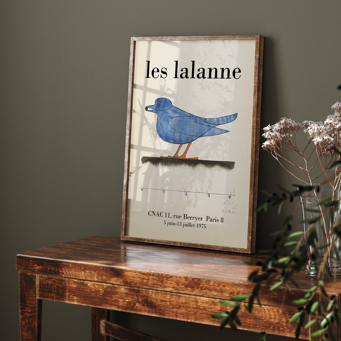 Les Lalanne Blue Bird 1975 Paris Exhibition Vintage Bird Poster - Image 5