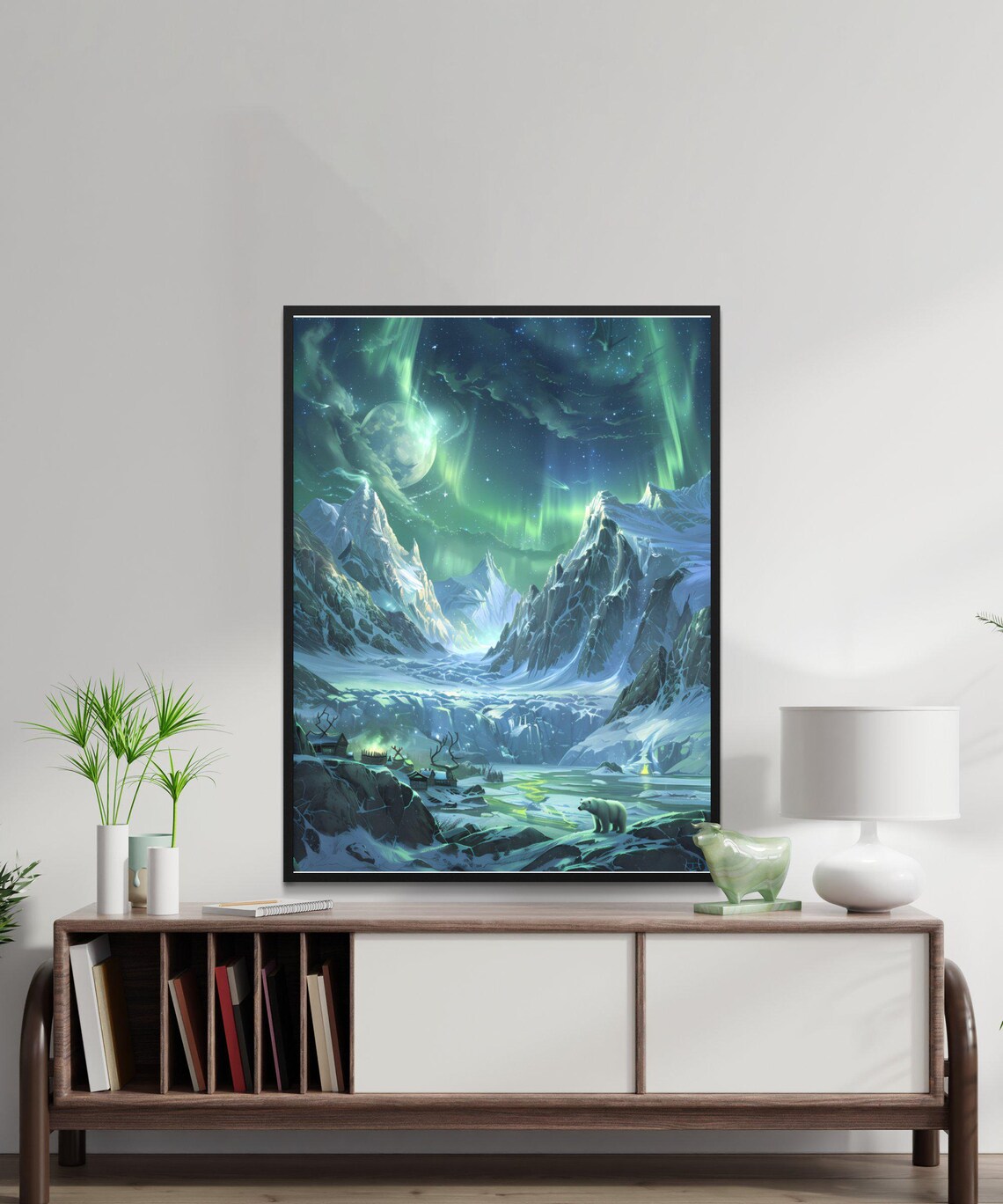 Alaska Aurora Borealis, Northern Lights Landscape Art Print - Image 4