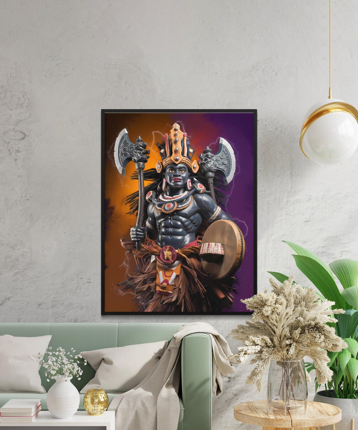 African Orisha Statue, Yoruba Santeria Art Print - Image 3