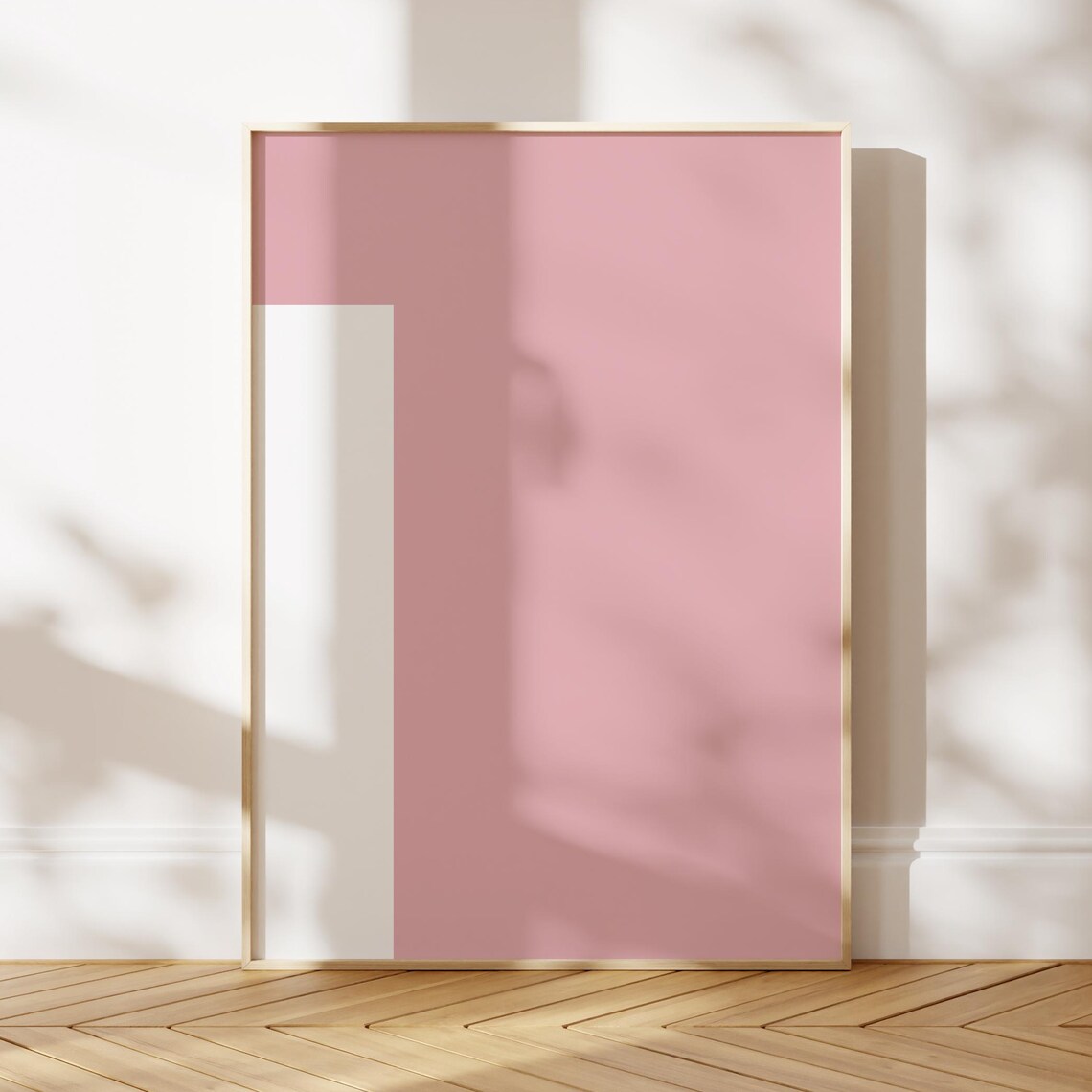 Letter T Pink and White Monogram Poster for Girls Bedroom Decor