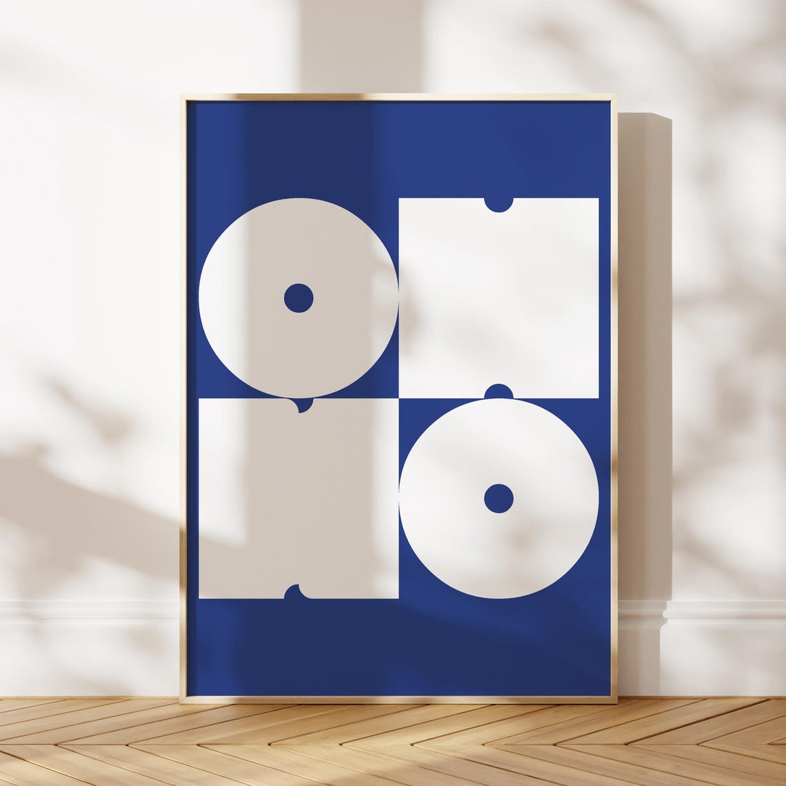 Oh No Chunky White Retro Typography Deep Navy Blue Graphic Poster