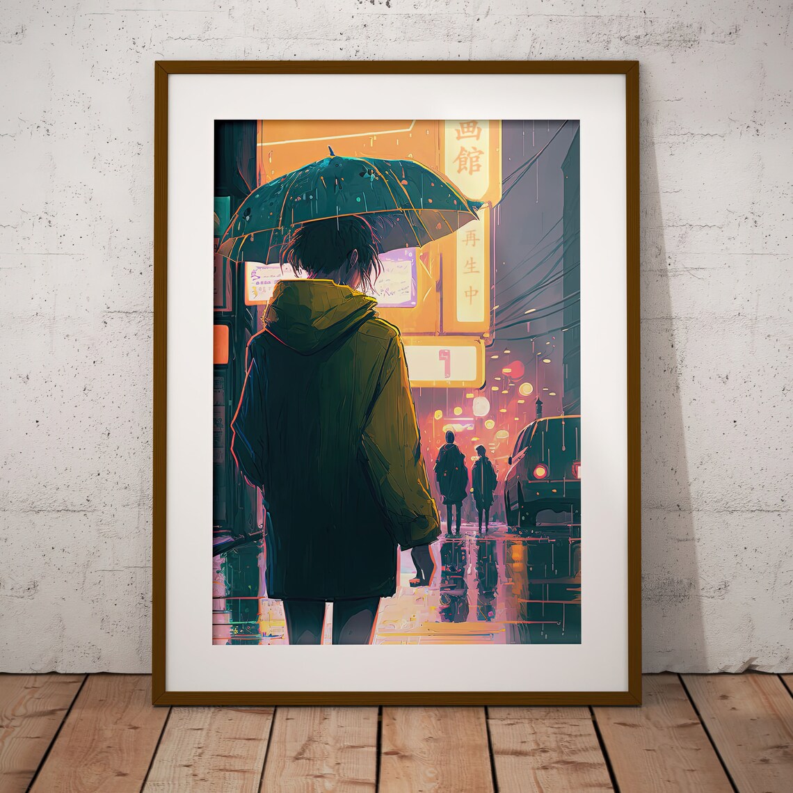 Retro Lo Fi Anime Aesthetic Poster Of A Rainy Night In Tokyo A Cozy Above Bed Japanese Decor Wall Art Gift Idea For Friends Or Family