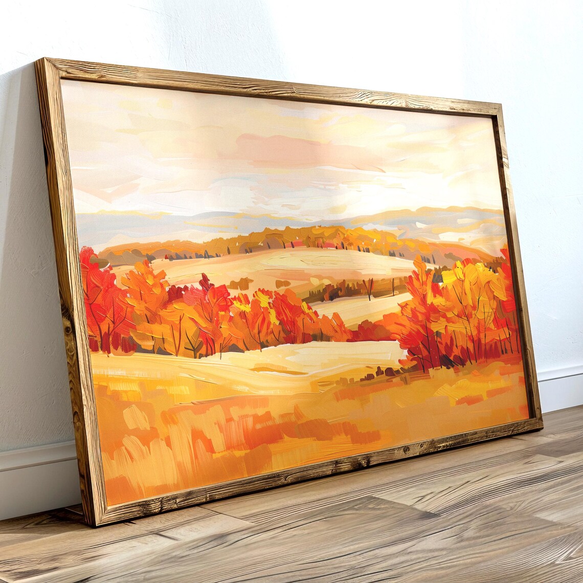 Autumn Landscape Painting, Fall Trees Wall Art - Image 2