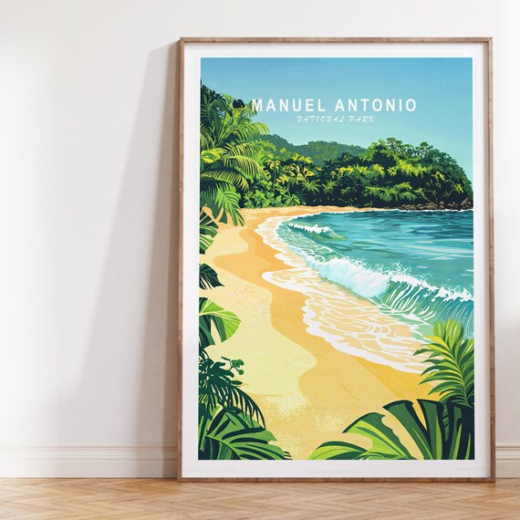 Manuel Antonio National Park Beach Costa Rica Tropical Travel Poster