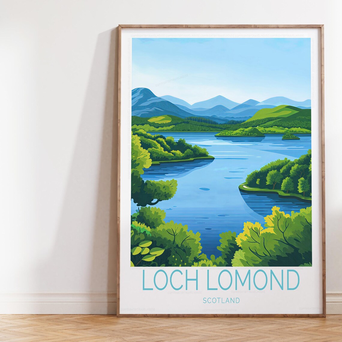 Loch Lomond Scotland Highland Lake Islands Mountain Travel Poster
