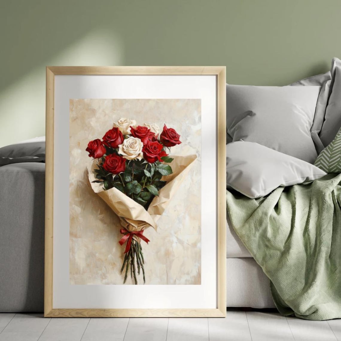 Valentines Day Rustic Rose Floral Art Print - Image 4