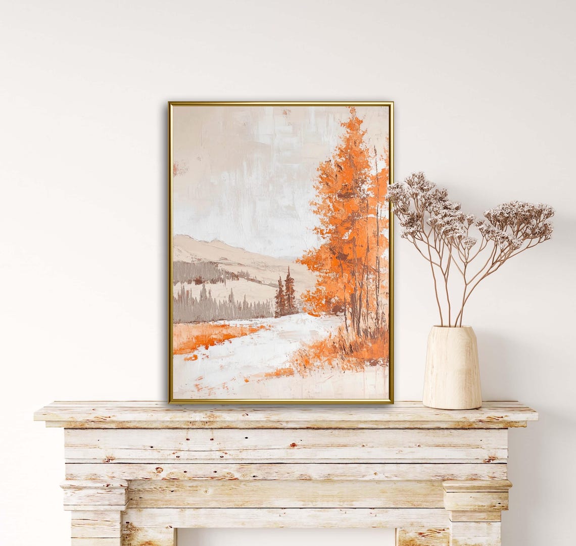 Autumn Tales Forest Path Orange Trees Fall Landscape Art Poster - Image 4