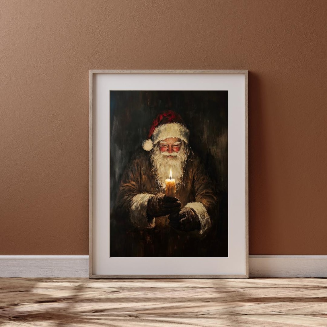 Moody Vintage Santa Art Print, Rustic Christmas Decor - Image 6