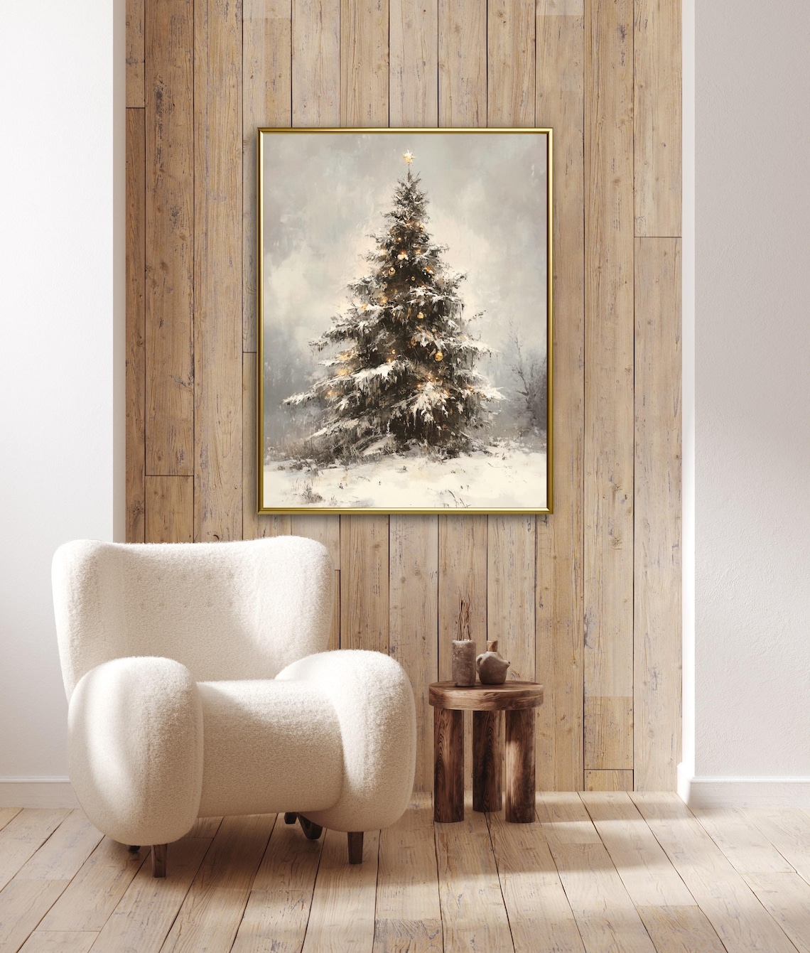 Christmas Tree Art Print, Moody Dark Academia - Image 2