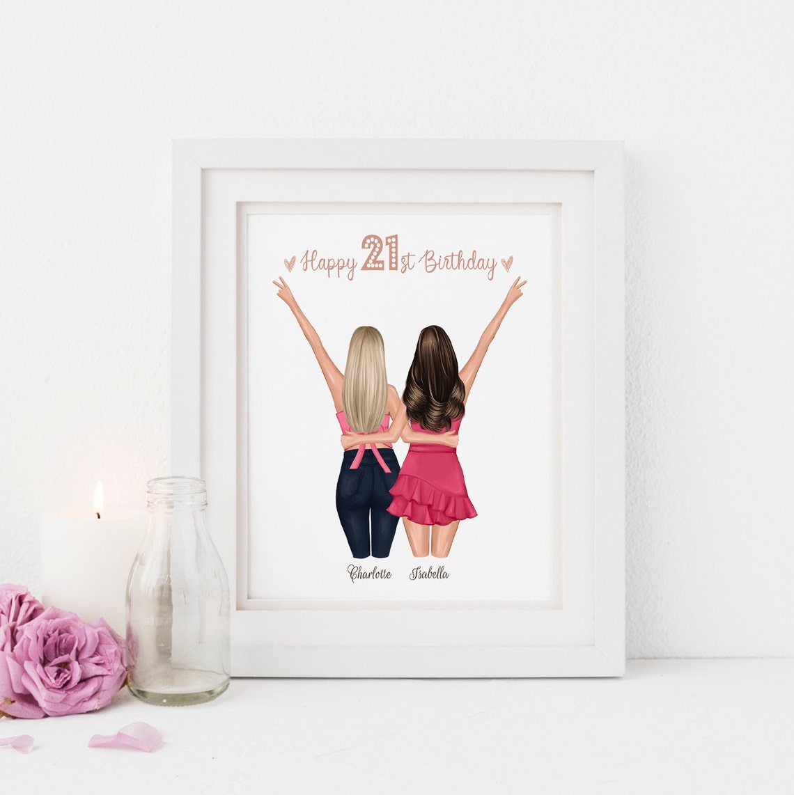 Happy 21st Birthday Best Friends Charlotte and Isabella Poster - Image 2