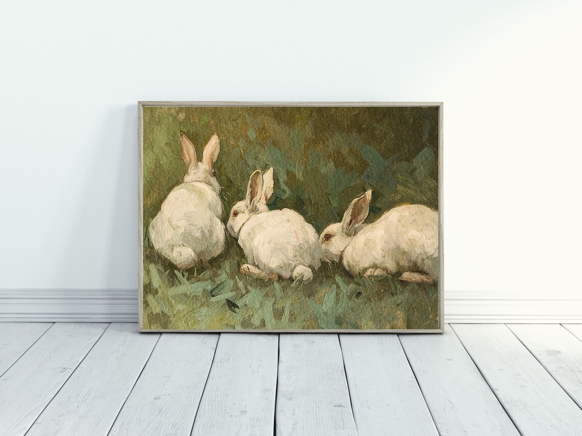 Bunny Rabbit Vintage Art Print - Image 3
