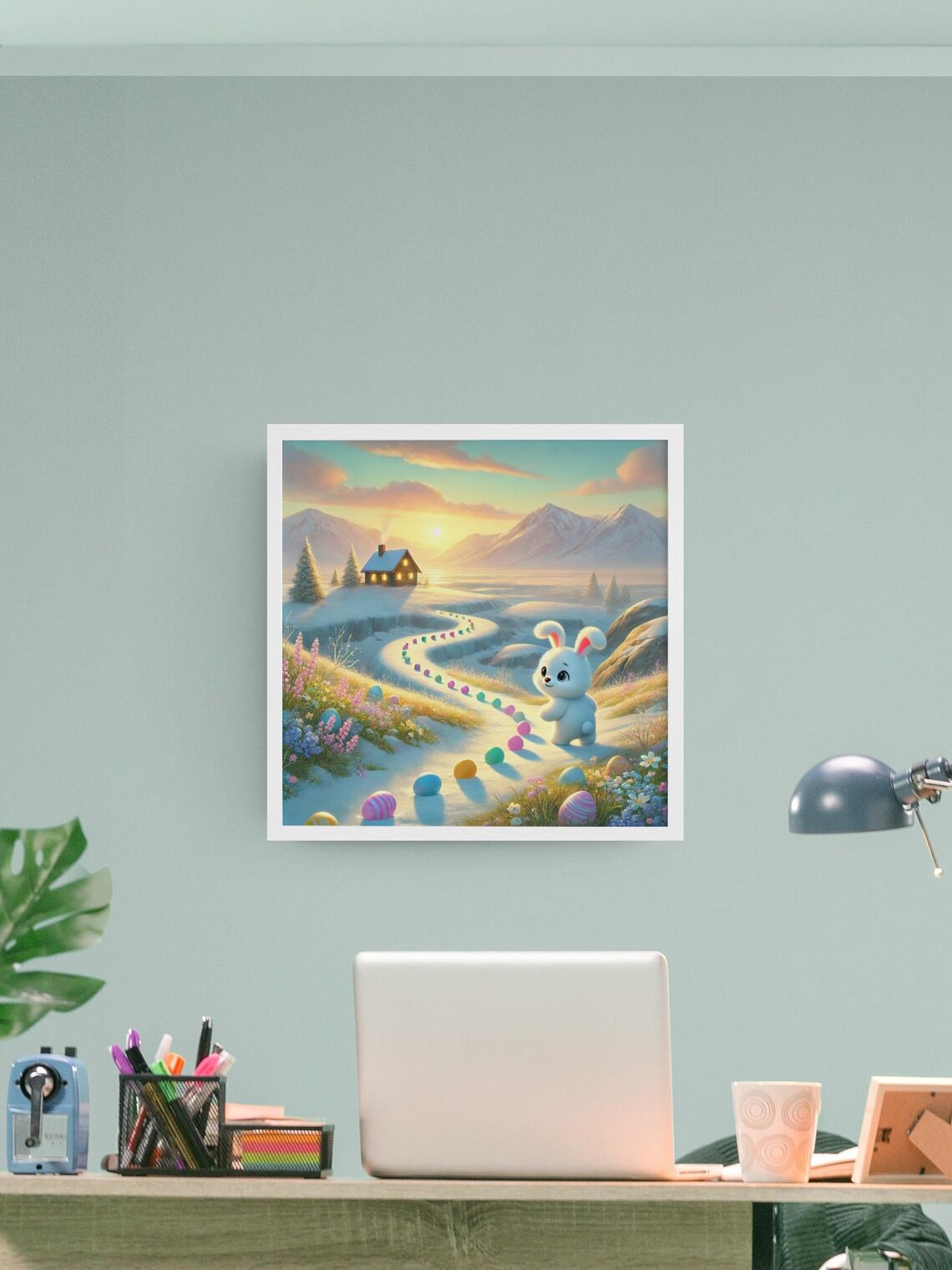 Easter Bunny Trail Art, Cute Spring Egg Hunt - Image 3